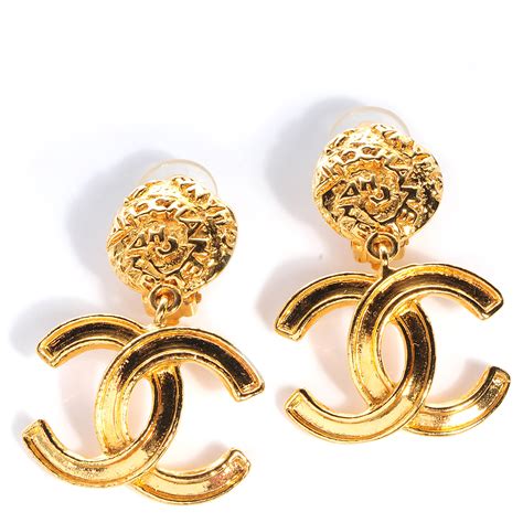 chanel earrings gold|chanel inspired gold earrings.